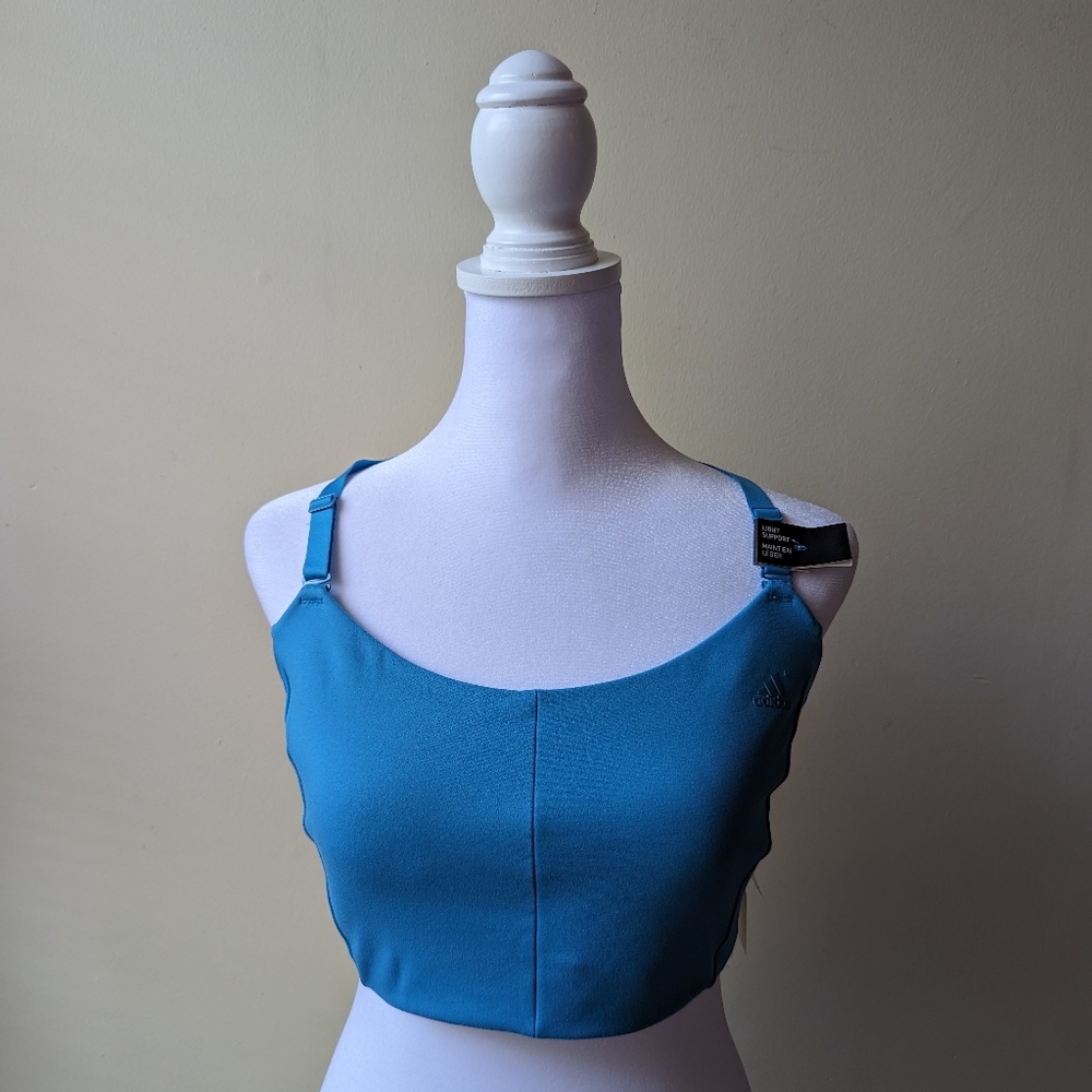 Adidas Yoga Studio Light-Support 3-Stripes Bra Blue M DD